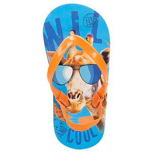 Chanclas con jirafa estampada y tira elástica 