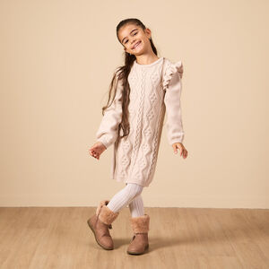 Vestido de punto con volantes para niña 