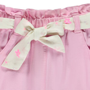 Pantalón de lona con cinturón estampado para bebé niña 