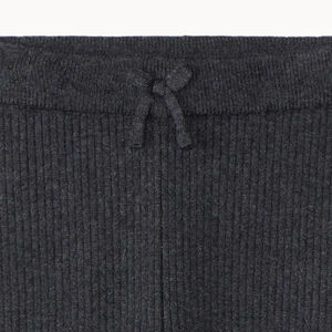 Calzoncillo largo de punto acanalado liso con lazo decorativo para niña 