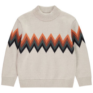 Suéter de cuello alto y motivo en jacquard para niño 