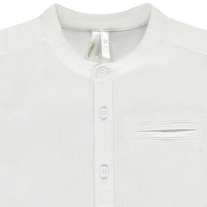 Camisa de manga corta unida con cuello mao para bebé niño 