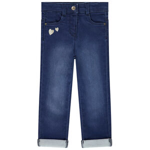 Jeans slim con corazones bordados para bebé niña  Main Jeans slim con corazones bordados para bebé niña
