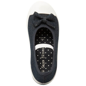 Babies brillantes de tela con lazo decorativo para niña 