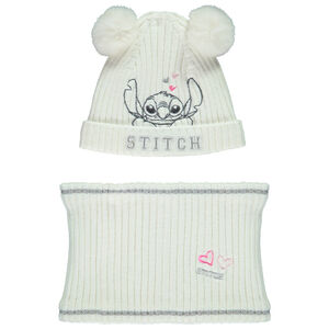 Conjunto de gorro con pompones y snood de punto Stitch Disney para niña  Main Conjunto de gorro con pompones y snood de punto Stitch Disney para niña