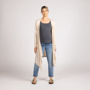 Gilet long à manches chauve-souris pour femme 