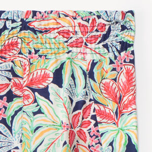 Pantalones capri fluidos con estampado de hojas para niña 