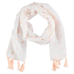 Pañuelo de gasa de poliéster estampado con borlas 