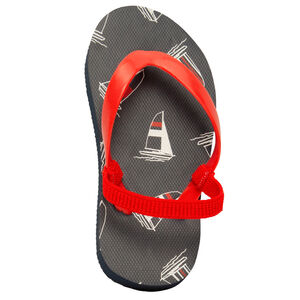 Chanclas estampadas de veleros para niño con tira ajustable según la edad 