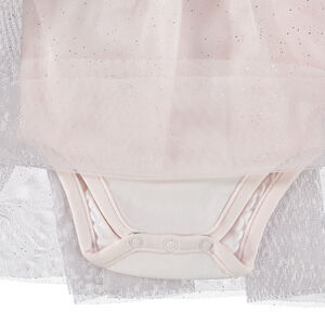 Vestido de manga corta 2 en 1 de jersey y tul para bebé niña 