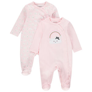 Juego de 2 pijamas de algodón ecológico con nubes estampadas 