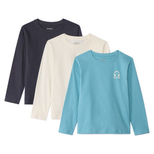 Pack de 3 camisetas de manga larga lisas para niño 