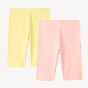 Lote de 2 pantalones cortos lisos para niña 