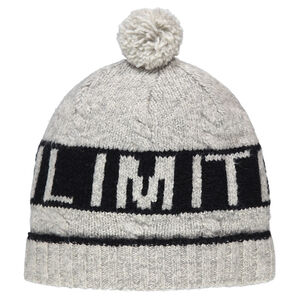 Gorro de punto con texto de jacquard y pompón Main Gorro de punto con texto de jacquard y pompón