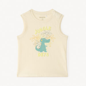 Camiseta sin mangas de estampado de cocodrilo para bebé niño. 