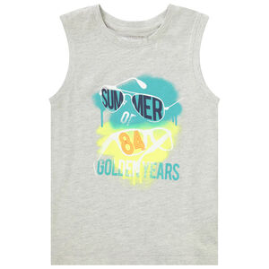 Camiseta sin mangas de jersey con estampado fantasía para niño 