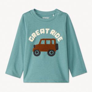 T-shirt manches longues à broderie effet bouclette pour bébé garçon  Main T-shirt manches longues à broderie effet bouclette pour bébé garçon