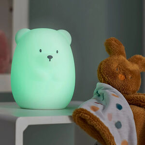 Veilleuse ours en silicone blanc 