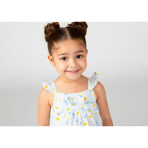 Vestido de tirantes con volantes estampado de margaritas para bebé niña 