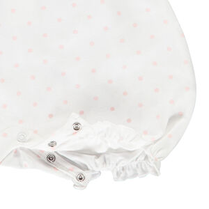 Pelele sin mangas estampado de lunares con lazo para niña bebé 