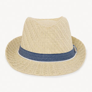 Sombrero trilby de paja con cinta para bebé niño 