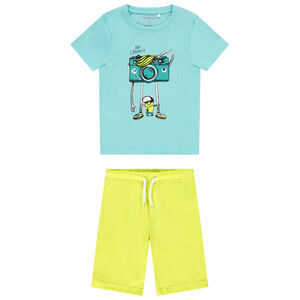 Pijama de 2 piezas niño con camiseta y bermuda 