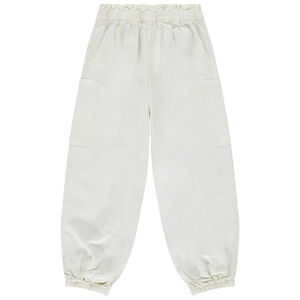 Pantalón balón estilo cargo en tela lisa niña 
