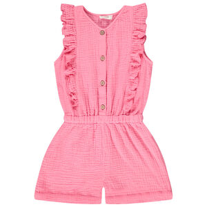 Pelele de gasa de algodón con volantes para niña 