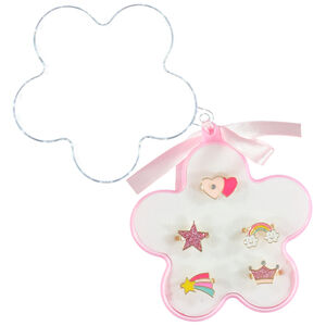 Pack de 5 anillos de fantasía con caja de flores niña 
