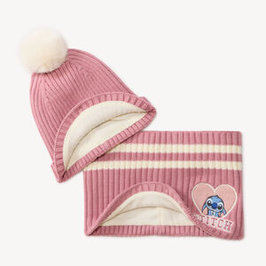 Conjunto de gorro y snood de punto Stitch Disney para niña 