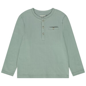 Camiseta de manga larga de punto nido de abeja con cuello tunecino para niño  Main Camiseta de manga larga de punto nido de abeja con cuello tunecino para niño