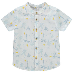 Camisa manga corta estampado arty con cuello mao para bebé niño 