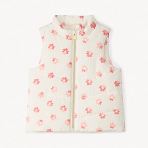 Chaleco de plumas acolchado y estampado para niña bebé 