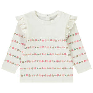 Camiseta de rayas con volantes para bebé niña 