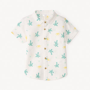 Camisa de manga corta con estampado de cactus y soles para bebé niño. 