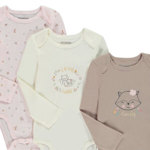 Pack de 7 bodies de punto acanalado para bebé niña 