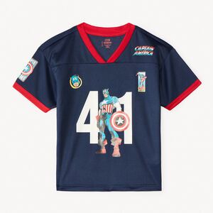 Camiseta de manga corta con diseño de Captain America Marvel para niño 