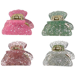 Pack de 4 pinzas de cangrejo brillantes niña 