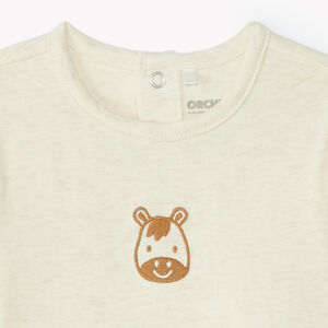 Pijama de mangas largas con bordado de animales para bebé niño. 