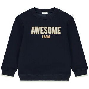 Sudadera de felpa con velours y bordado para niño 