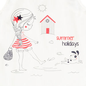 Conjunto de playa tirantes + short de felpa para bebé niña 