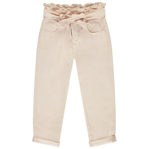 Vaqueros paperbag uni con cinturón para atar para niña 