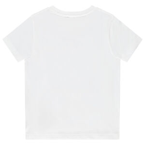 Camiseta de manga corta con fotoprint y bordado para niño 