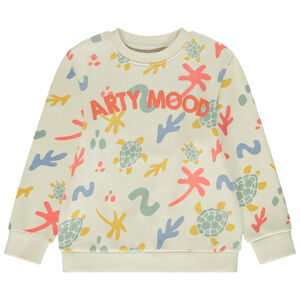 Sudadera de felpa estampado fantasía y puff print niño 