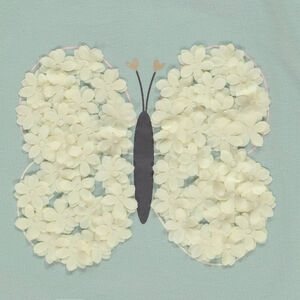 T-shirt manches courtes avec papillon en fleur 3D pour bébé fille 