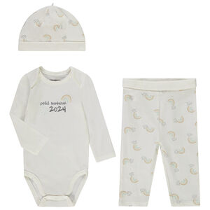 Conjunto de nacimiento 3 piezas estampado arcoíris para bebé 