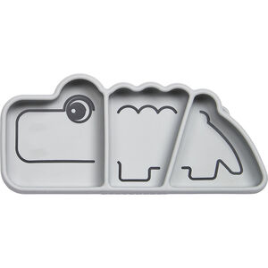 Plato antideslizante de silicona - Croco gris - Main Plato antideslizante de silicona - Croco gris -