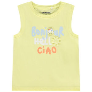 Camiseta sin mangas lisa con print 3D para bebé niño 