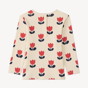 Conjunto de pijama de punto acanalado para bebé niña con estampado de tulipanes (acabados diferentes según la edad) 
