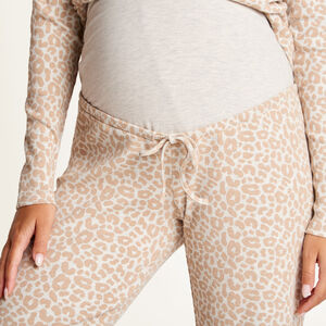 Conjunto de pijama de maternidad con estampado de leopardo 